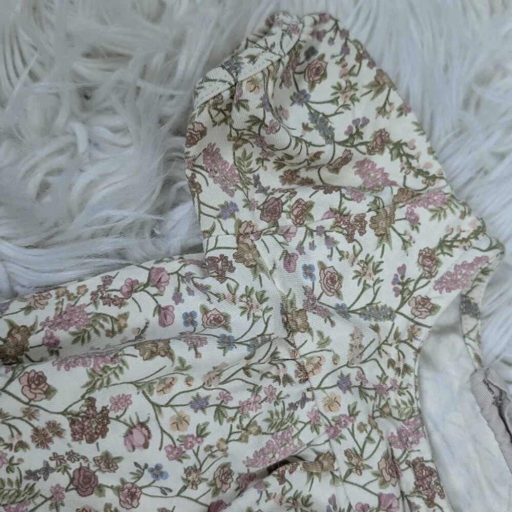 Wheat Floral Vilja Baby Jumpsuit